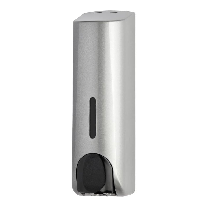 EZPULL Single Wall Mounted Shampoo Soap Shower Dispensers with 1x350ml Refillable Bottles, Silver - Image 2